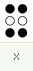x : dots 1 3 4 6